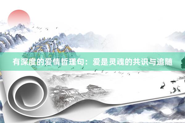 有深度的爱情哲理句：爱是灵魂的共识与追随